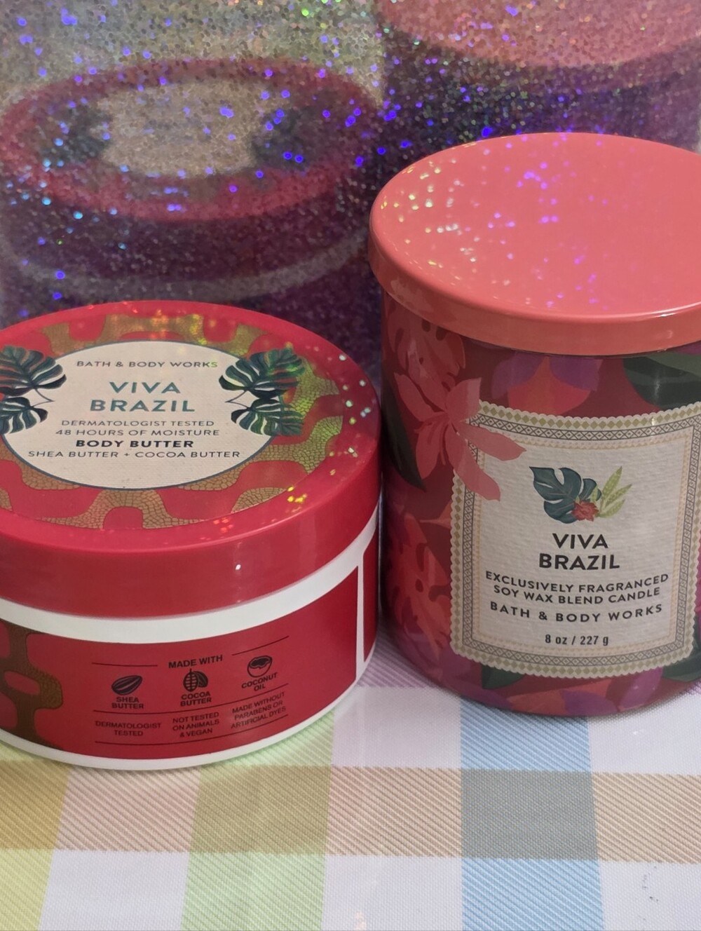 Bath & Body Works Viva Brazil Tropical Summer Body Butter and Candle Set NEW